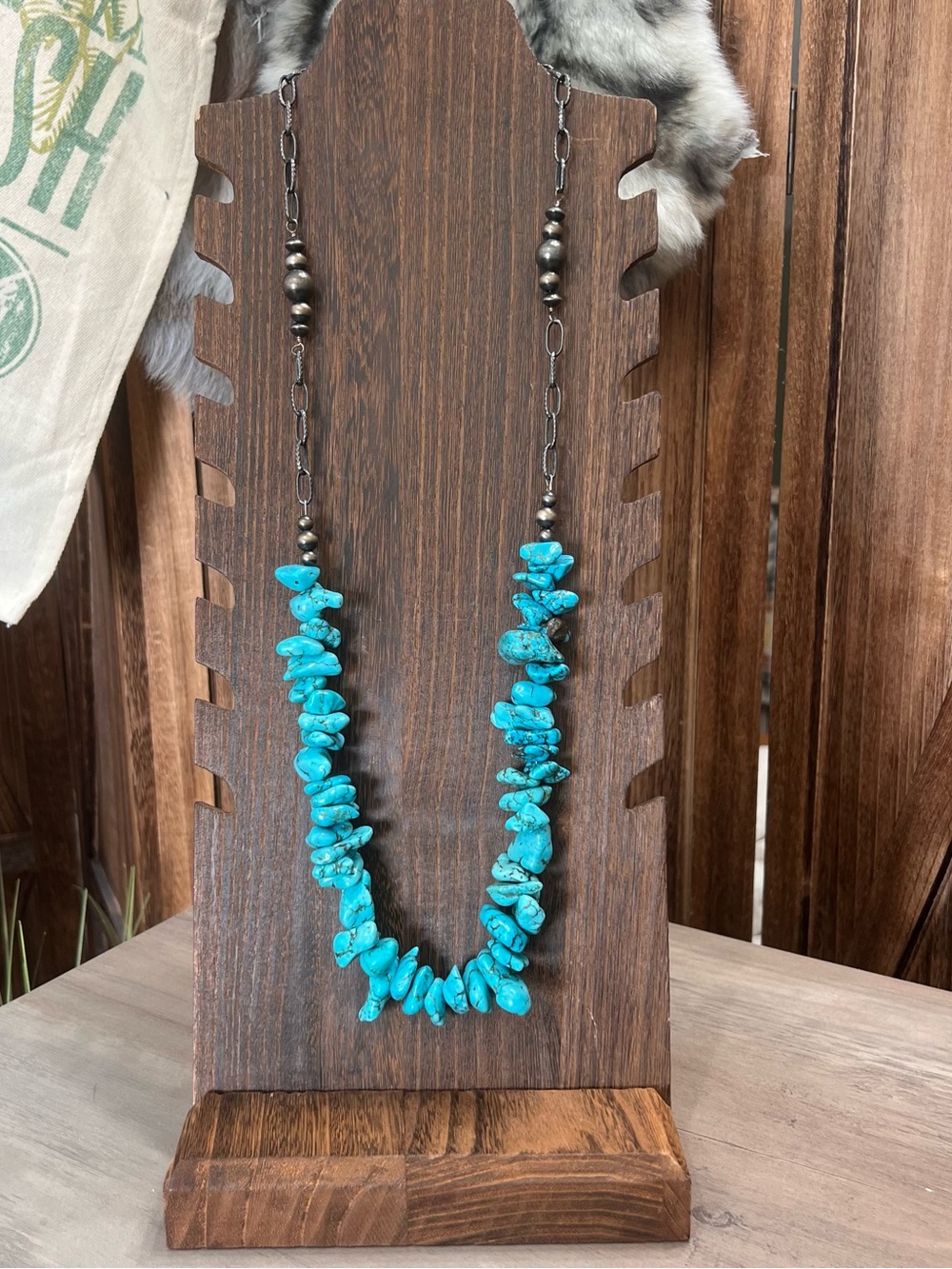 Genuine Chunky Turquoise 32” Necklace